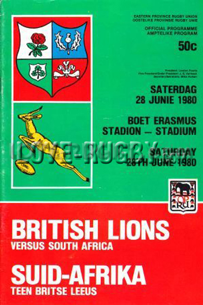 1980 South Africa v British Lions  Rugby Programme